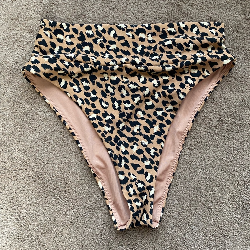 Aerie Leopard Print High-Waisted Bikini Bottom